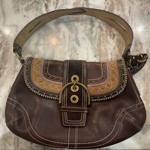 Coach Soho Brown Suede Buckle Bag 10479